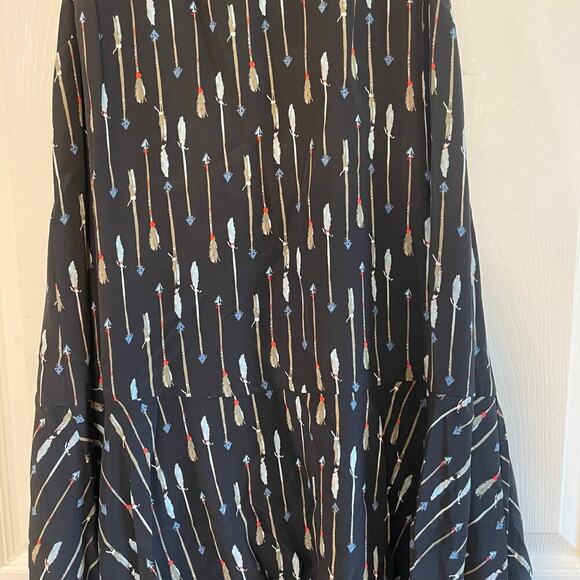 JOIE 100% Silk Arianna Sleeveless/Tank Shift Dress Arrow Print Multi Black Med - Picture 8 of 12
